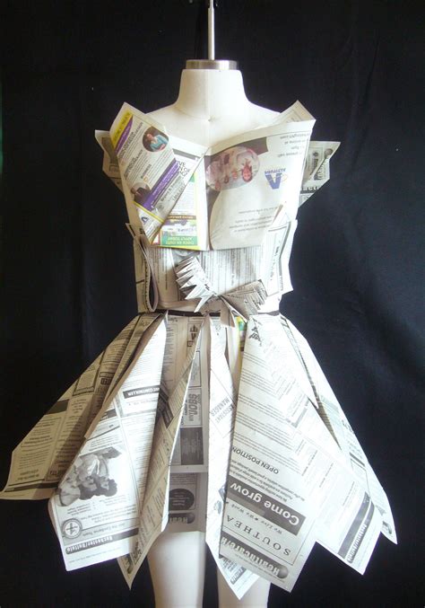 dress made out of newspaper.